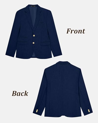 Image of Bofan Linen Boys Blazer Formal Suit Jackets for Boy Outwear Jacket & Coats for Kids Boys' Fashion Summer Wedding Outfit
