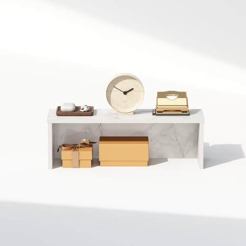 Image of Furinno Classic Desk Organizers and Accessories, 18-Inch Desk Organizer, Desktop Organizer, for Office Supplier, Office Desk Accessories, Marble White