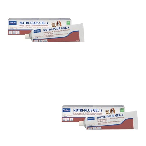 Virbac Nutri-Plus Gel | Doppelpack | 2 x 120 g | Diät-Ergänzungsfuttermittel für Hunde & Katzen | Konzentrierter Energieträger