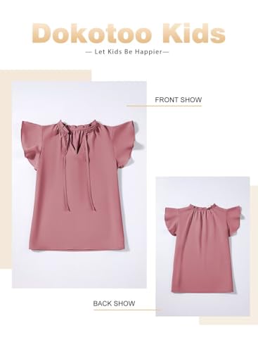 Image of DOKOTOO KIDS Girls Short Sleeve Blouse Dress Shirt Top Size 7-15 Years Old