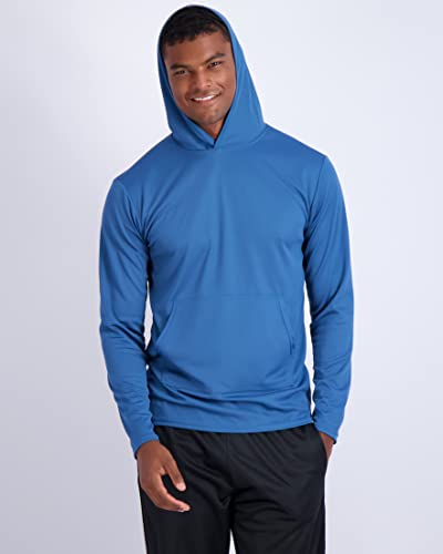 Real Essentials 3 Pack: Men's Mesh Long Sleeve Athletic Pullover Hoodie Sweatshirt Pockets UPF 50+ (Available in Big & Tall)3