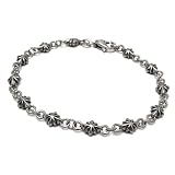 [silver KYASYA]シルバー925 スターチェーンブレスレット メンズ 細身 シルバー 星 燻し 銀 silver 金属アレルギー対応 男性