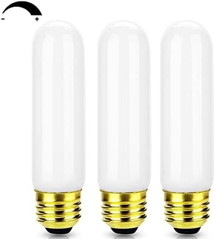 T10 Dimmable Led Edison Bulb, 4W Equivalent to 40 Watt Incandescent Bulb, Frosted Milk White Led Light Bulb, 2700K Warm White Tubular Light Bulb, for Chandelier, Pandent, Pack of 3