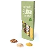 3er Set Gewürze „Ich hab dir Glück gepflückt“, Blütenmischung, Blütensalz & Zitronen Ingwer Salz im Glaszylinder – Feinkost Gewürzset, Geschenkidee zum Geburtstag, als Mitbringsel oder Gastgeschenk