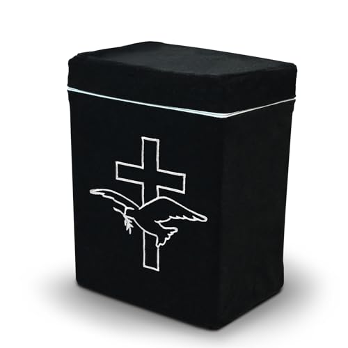 Velvet Urn Bag with TSA Approved Cremation Container | Holds Cremated Ashes of Human Adult | For Use in a Niche or Ground Burial | Fits the Crowne Burial Urn Vault Navy with Dove product thumbnail 12