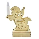 Tkidplw インテリア クリスマスオーナメント エンジェル シェイプライトオーナメント 電池式 部屋 ウェディングパーティー デコレーション クリスマスエンジェル シェイプライト 木製装飾 友人 家族