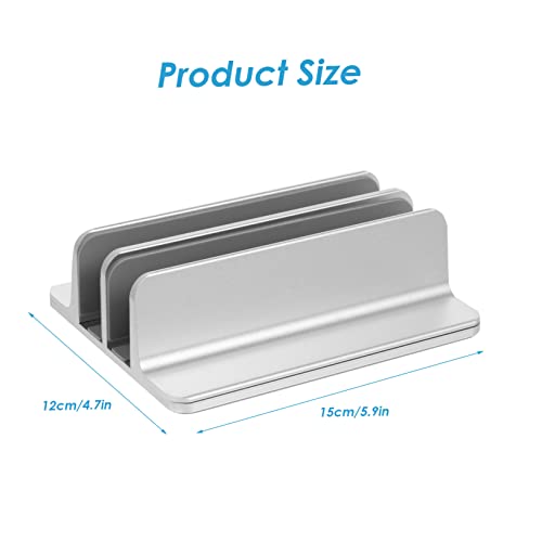 Support ordinateur portable vertical stable double emplacement macbook PC aluminium - 5