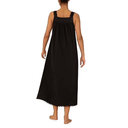 Eileen West Queen Anne's Lace Villa Blanca Knit Tank Ballet Nightgown for Women, 100% Cotton Sheer Jersey, 50" Length3