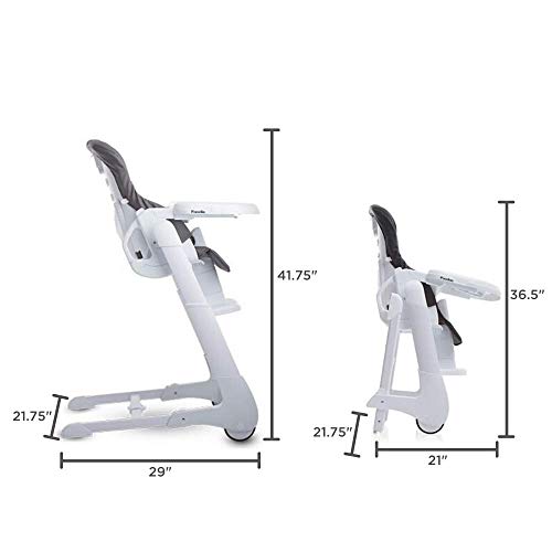 Image of Joovy Foodoo High Chair, Newborn-Ready Reclinable Seat, Adjustable Footrest, 8 Height Positions, Charcoal