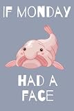 If Monday Had a Face: Funny blobfish blank notebook stationery - great gift for blob fish lover