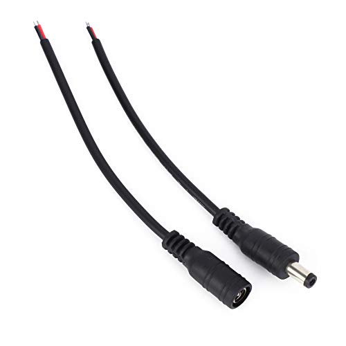 Generic 5,5 X 2,1 Mm, łatwa Instalacja, Męskie, żeńskie Gniazda Zasilania Prądem Stałym do Małych urządzeń, Zestawów, Białe (BLACK)