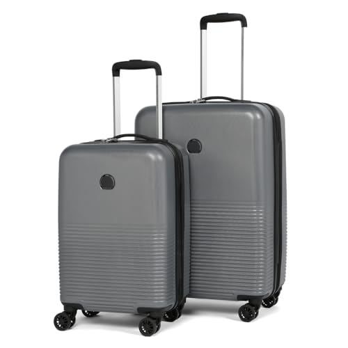 DELSEY PARIS Marina Range the Set of 2 Luggage 55 Cms + 66 Cms (Small) & Medium Size Polycarbonate 8 Wheels Anthracite Hardside Trolley Bag/Suitcase/Lugguage