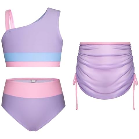 GRACE KARIN Kids 3 Piece Tankini Set Cover