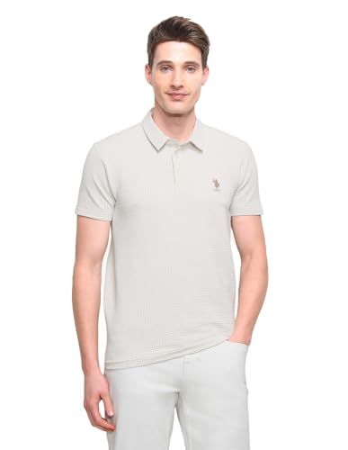 Image of U.S.Polo Association Men's Textured Slim Fit Polo Shirt