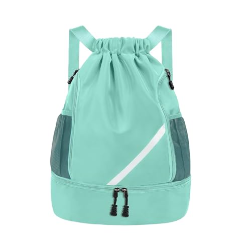 flintronic Sac à Cordon de Sport, Étanche Pliable Sac à Dos à Cordon, avec compartiment à chaussures et poches en filet pour bouteille d'eau pour Voyage Gym Plage...