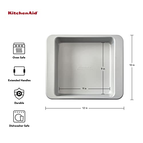 Kitchenaid Nonstick Aluminized Steel Square Cake Pan, 9-Inch, Silver #TOP2