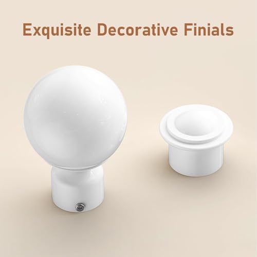 Heavy Duty Double Curtain Rod with Decorative Round Finials, 1.1mm Thick Aluminum Alloy, 30kg Load Capacity, Silent Gliding, Wall-Mounted for Bedroom, Living Room, Office (Black, 240CM)