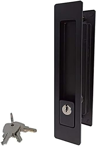 Miniatura 6 de GIFSIN Herrajes de bloqueo de puerta de bolsillo de privacidad de 7.1 pulgadas, manija de bloqueo de puerta invisible con llaves, manija de puerta