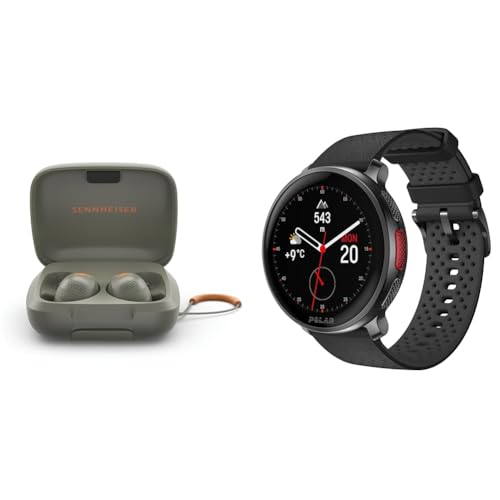 Image of Sennheiser Momentum Sport (Olive) Earbuds with Crystal-Clear Sound and Adaptive ANC Bundle with Polar Vantage V3 Sport Watch with GPS, Heart Rate Monitor, and Extended Battery Life