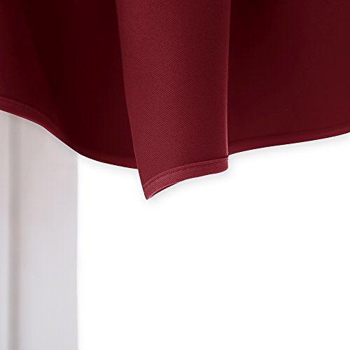 Nicetown Blackout Valance For Small Window - Functional Ascot Rod Pocket Curtain Top Decoration Valance Drape Tier For Living Room/Kitchen/Bedroom/Nursery, 52W By 18L Inches, Burgundy, 1 Piece #TOP3