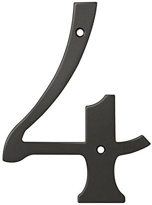 Deltana RN6-4U10B Solid Brass 6-Inch House Number 4 Board by Deltana