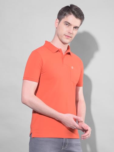 Image of Dollar Men's Pack of 1 Solid Cotton Blend Polo Neck T-Shirt