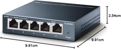 TP-Link Switch Ethernet Gigabit 5 Ports RJ45 Metallique 10/100/1000 Mbps, IGMP Snooping, Switch RJ45 idéal pour étendre Le réseau câblé pour Les Bureaux à Domicile, TL-SG105