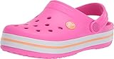 Crocs Kids' Crocband Clog , Electric Pink/Cantaloupe, 4 Toddler