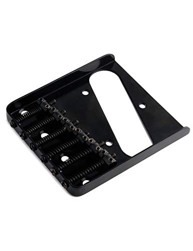 Metallor Vintage Guitar Bridge 6 Saddles String Through Body Bridge Compatible With Tele Telecaster Ashtray Style Electric Guitar Parts Replcement Black. #TOP5