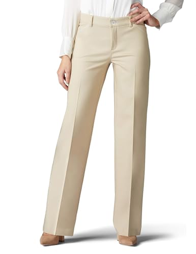 FIMARSTED Women's Dress Pants Work Pants Professional Straight Leg Trousers with Pockets for Office Business Casual Slacks Apricot