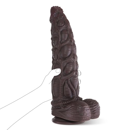 Image of ferch 13.6 Inch Realistic Girth Huge Thick Dildo, Real Skin Dual Density Silicone Monster Dildo with Strong Suction Cup for Hands-Free Play, G-spot Dildo Anal Sex Toys for Men Women