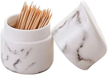 Marble Ceramic Toothpick Container Box Toothpick Holder Toothpick Dispenser Secret Stash Cotton Swab Holder Tooth Pick Holder