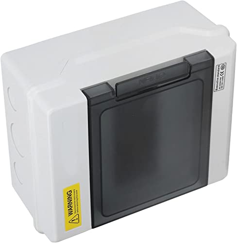 Image of POWER SHPN-6 Electrical Distribution Box | 6 Way Waterproof MCB Box | IP65 Enclosure for Circuit Breakers, Industrial & Home Use (190x160x100mm)