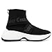 Juicy Couture Women's Slip-On High Sock Sneakers – Stylish, Lightweight, and Breathable Gym & Casual Shoes-Ariella-Black-Size 8