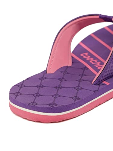 Image of toothless Kids Girls Purple & Pink Flip-Flops Slipper
