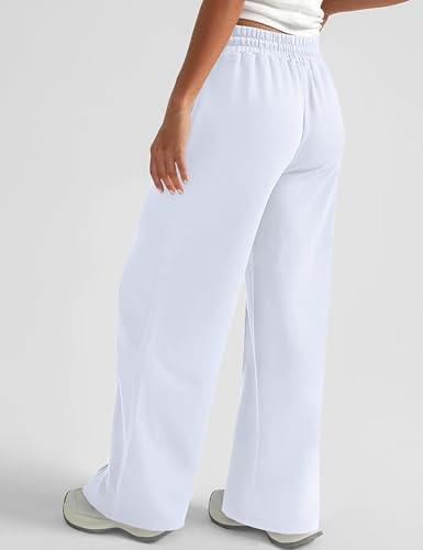 Womens Baggy Wide Leg Athletic Track Sweatpants High Waisted Drawstring Workout Joggers with Pockets4