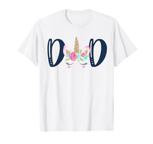 Unicorn Dad Birthday Shirt Matching Family Party T-Shirt Tee T-Shirt