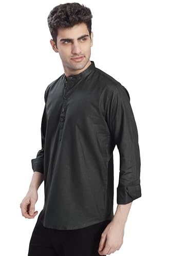 Image of DIVISIVE Men's Slim Fit Full Sleeves Cotton Short Kurta