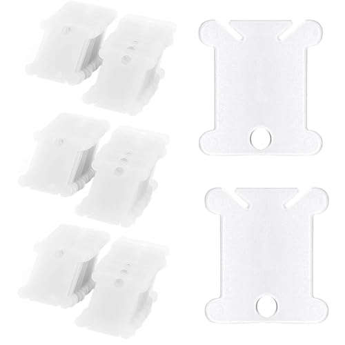 150Pcs Plastic Embroidery Floss Bobbins, Clear Plastic Floss Bobbins Embroidery Floss Cards Embroidery Thread Organizer Cross Stitch Floss Bobbin Plastic Bobbin for Embroidery Floss, SATONBEYI