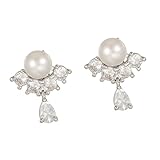 Tsophreniq Clip per orecchio a forma di goccia d'acqua di perle per FreeClip 1 2 Earbuds Enhancer rame zircone abbellimento rame zircone