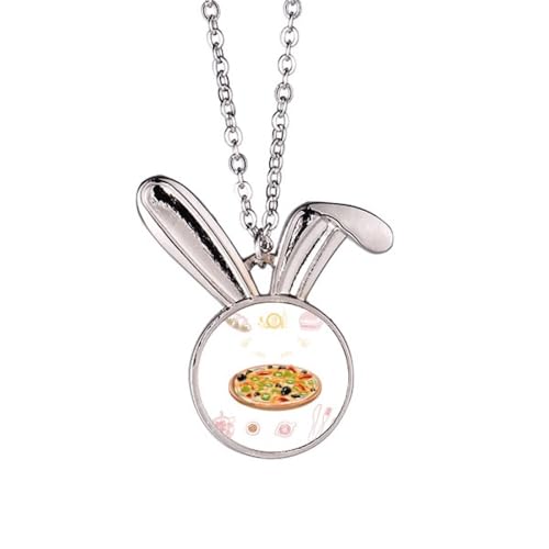 Collier lapin et tomates italiennes en émail bijoux fantaisie