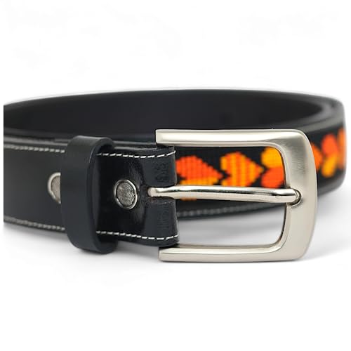 Black Leather Heart Beaded Belt Handmade Belt Gift For Mom/Dad/Wife/Husband/Girl4