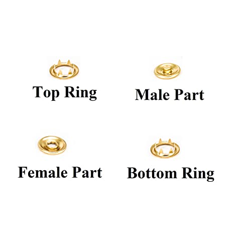 Boutons pression en métal 20 mm dorés sans couture Lot de 50 pièces pour vêtements et bricolage - 6