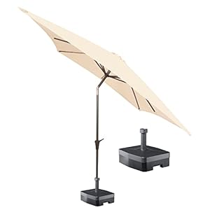 Kopu vierkante parasol Malaga 200×200 cm met voet – Naturel