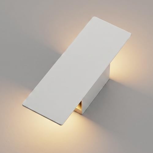 Image of Tipace Hardwired White Wall Sconces,3000K Modern Wall Lights Led Indoor Wall Wall Mount Light for Bedroom,Living Room, Hallway,GU10 Bulbs Included,2 Pack