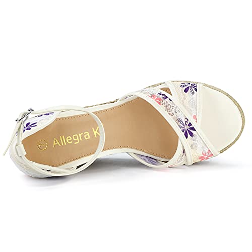 Allegra K Allegra K Women's Ankle Strap Espadrille Wedge Heel Wedge Purple Sandals 7 M US