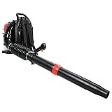 funrautz Soffiatore per foglie a zaino a benzina a 4 tempi, 75,6 cc, 5 HP, resistente con velocità dell'aria di 210 mph, imbracatura inclusa, per la cura del prato, rimozione della polvere di neve