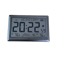 Wall Clock Atomic with Indoor Outdoor Temperature Battery Powered, Easy Reading with 10.5 Inch 3