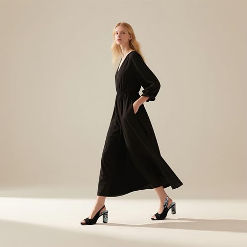 Women's Floral Print Chunky High Heel Peep-Toe Strappy Sandals Slingbacks Bow Summer Footwear Pumps Shoes2