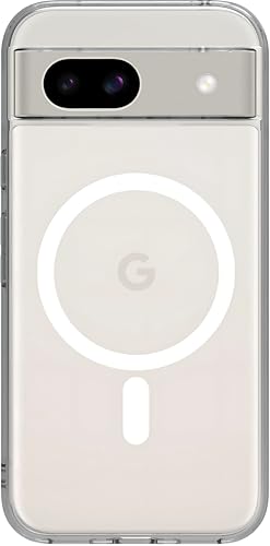 Image of Back Case Cover Compatible for Google Pixel 8A Case, Hard Case with Magnetic Wireless Charging Wireless Charging, PC + TPU Hybrid Technology, Raised Camera Protection (Clear)